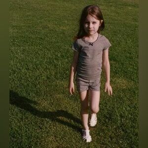 Doen Huckleberry Tee in Black and White Gingham NWT